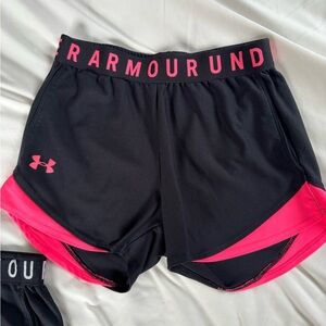 Under Armour Black with Hot Pink Trim Women’s Athletic Shorts